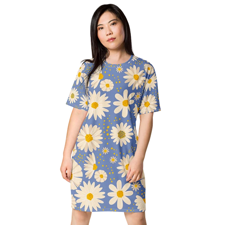Blue Daisy All-Over Print T-Shirt Dress product image (1)