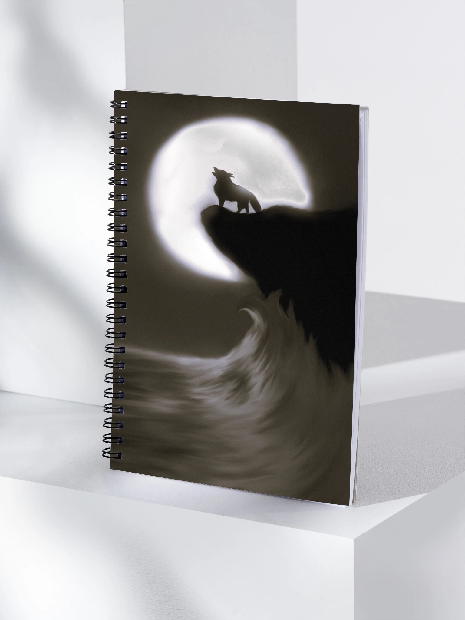 "Wolf on cliff" Spiral Notebook product image (4)