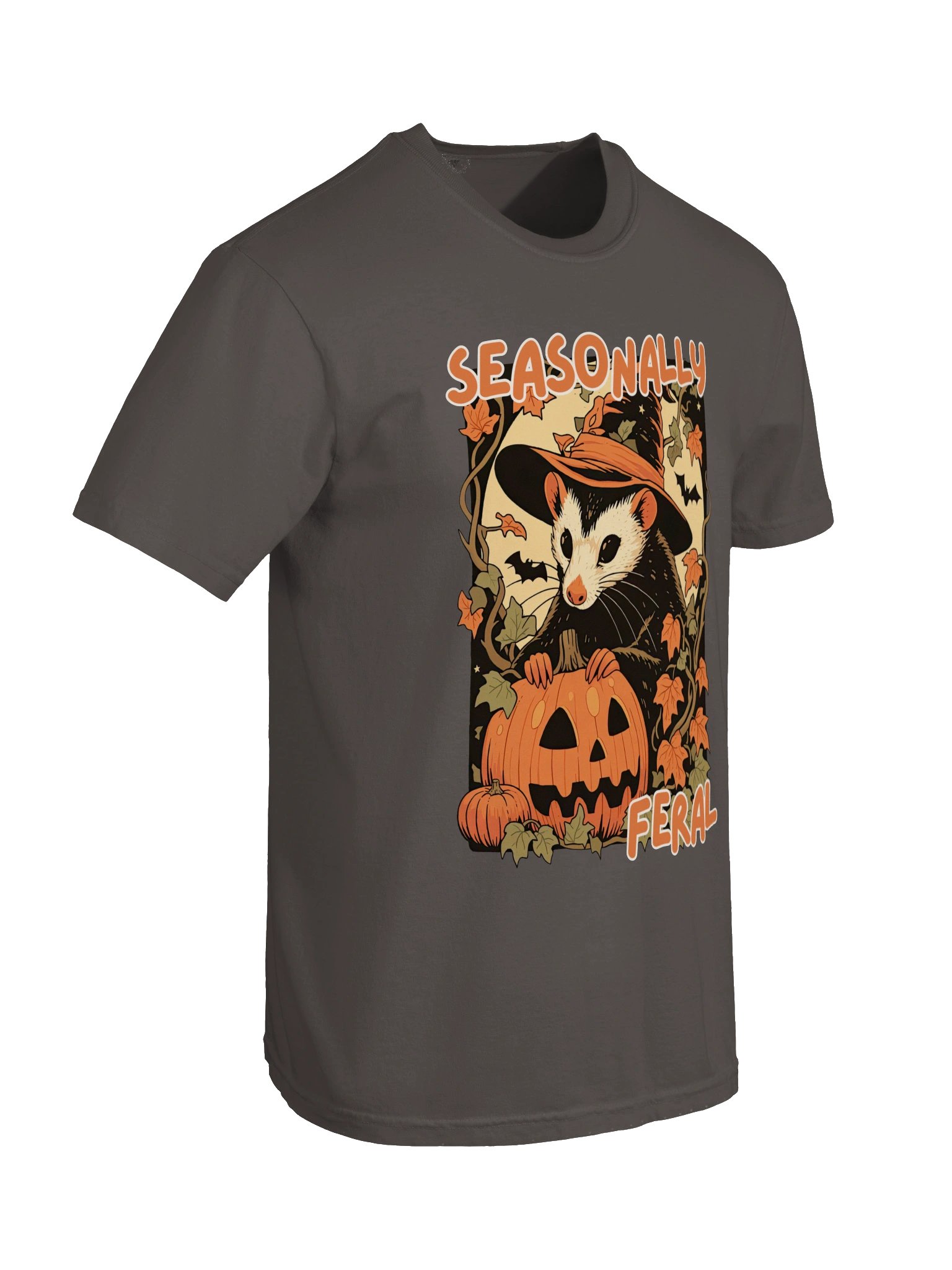 Seasonally Feral Opossum Shirt, Comfort Colors Witchy Possum Halloween Tee product image (28)