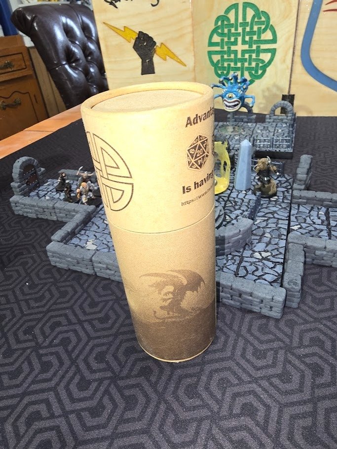 Knight and Dragon Dice Tube with set of dice. product image (2)