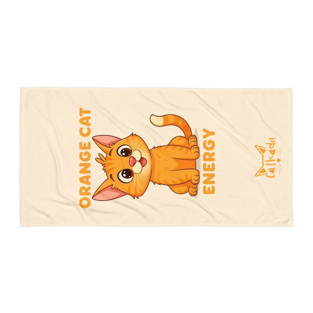 ORANGE CAT ENERGY BEACH TOWEL product image (1)