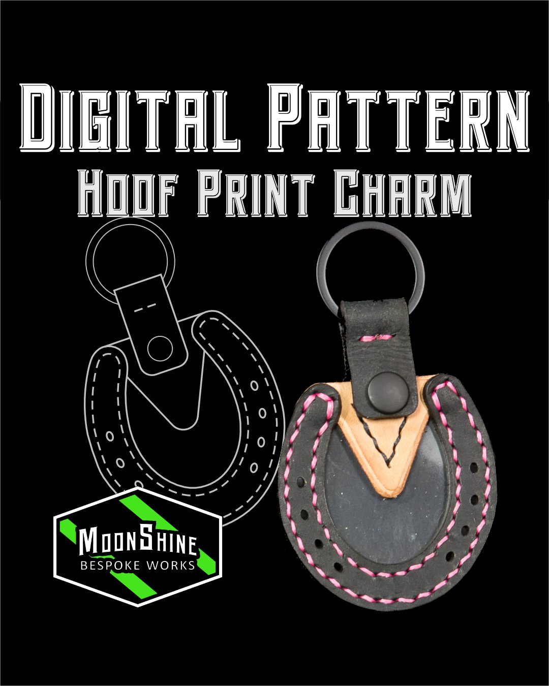 Hoof Print Memorial Keychain Bag Charm Digital Pattern product image (1)