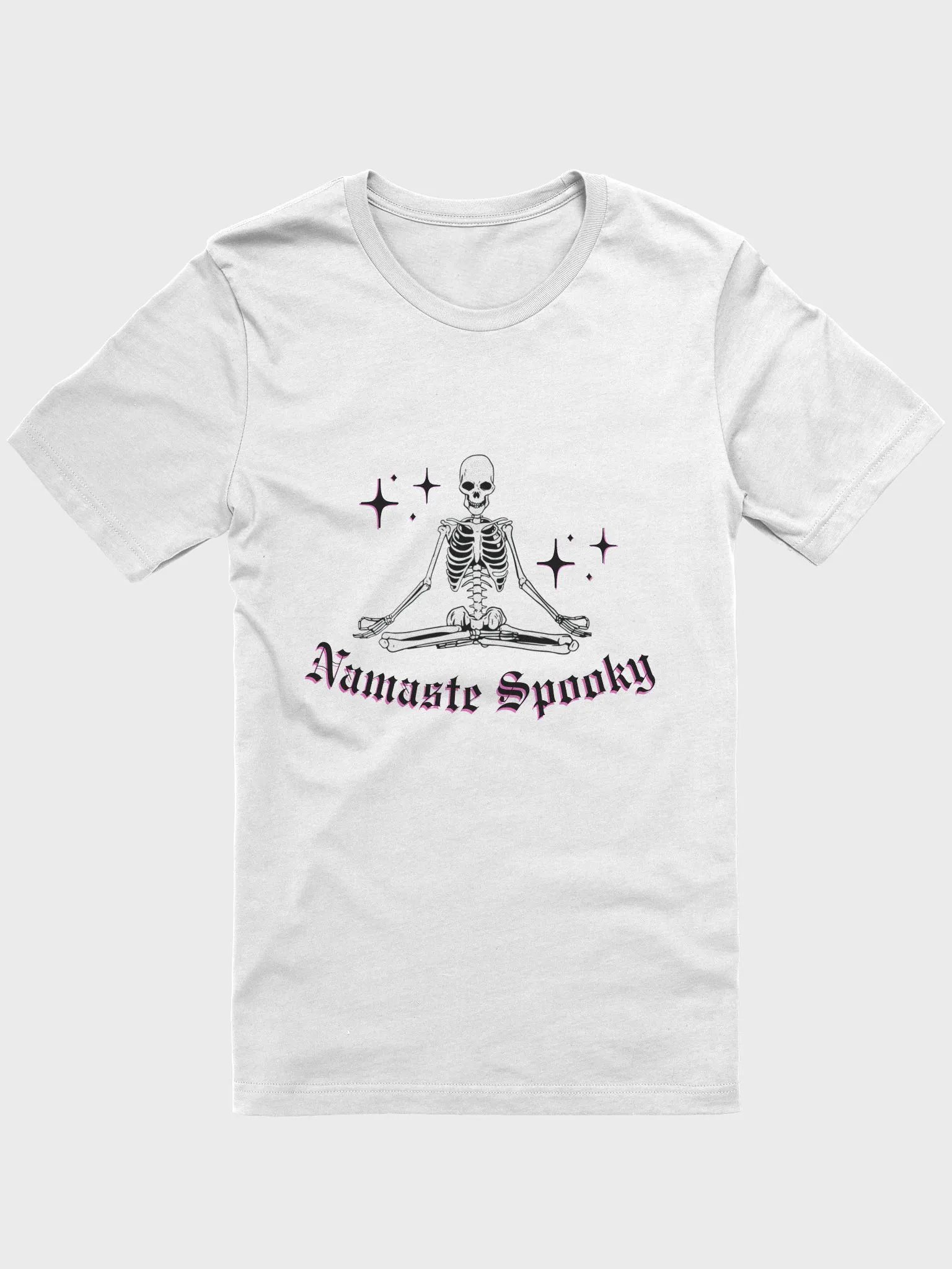 Namaste Spooky Tee💀 Pink/Blk product image (1)