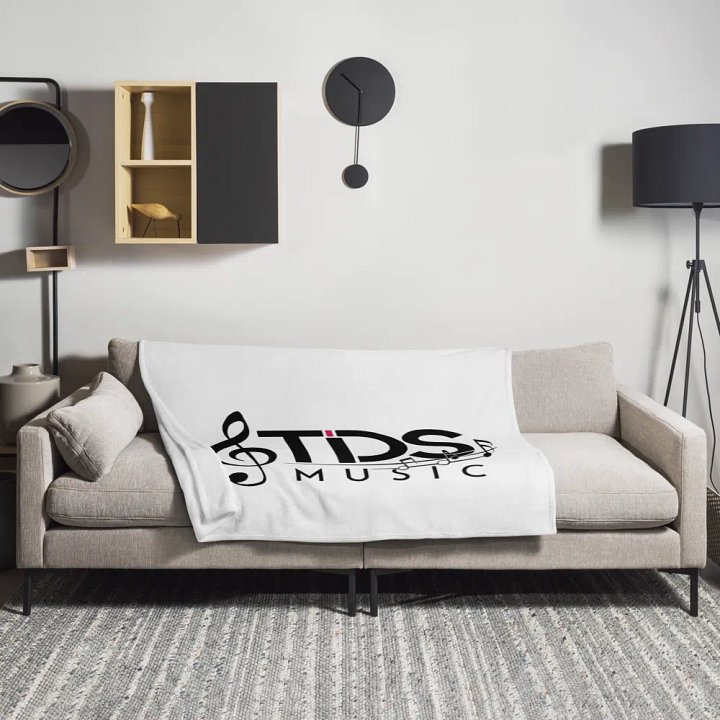 TDS Music Throw Blanket - White with Musical Design | Soft Polyester | Machine-Washable product image (1)