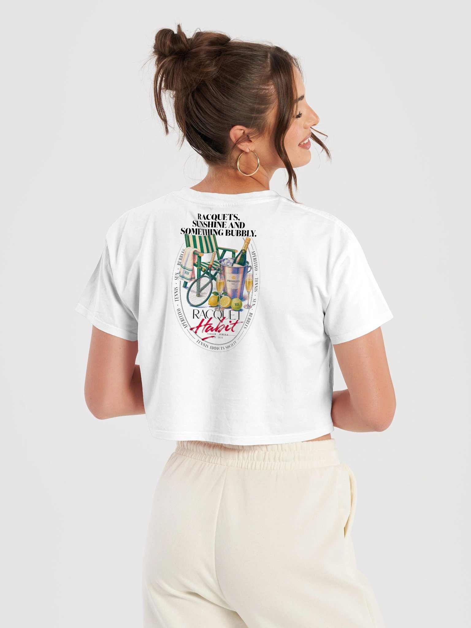 Racquets, Sunshine & Something Bubbly Crop Tee product image (6)