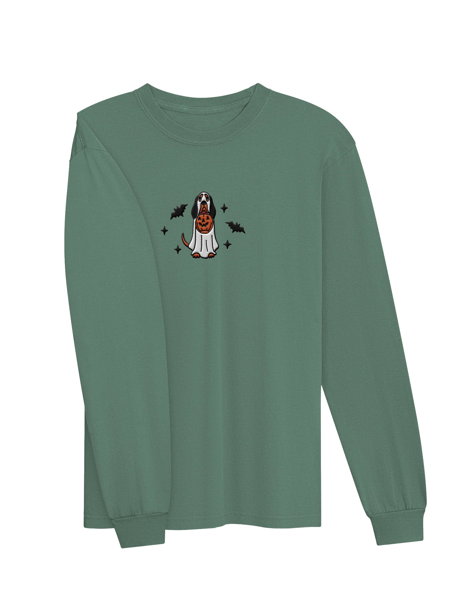 Halloween Bloodhound(Black & Tan) Embroidered Lomg-sleeved T-Shirt product image (6)