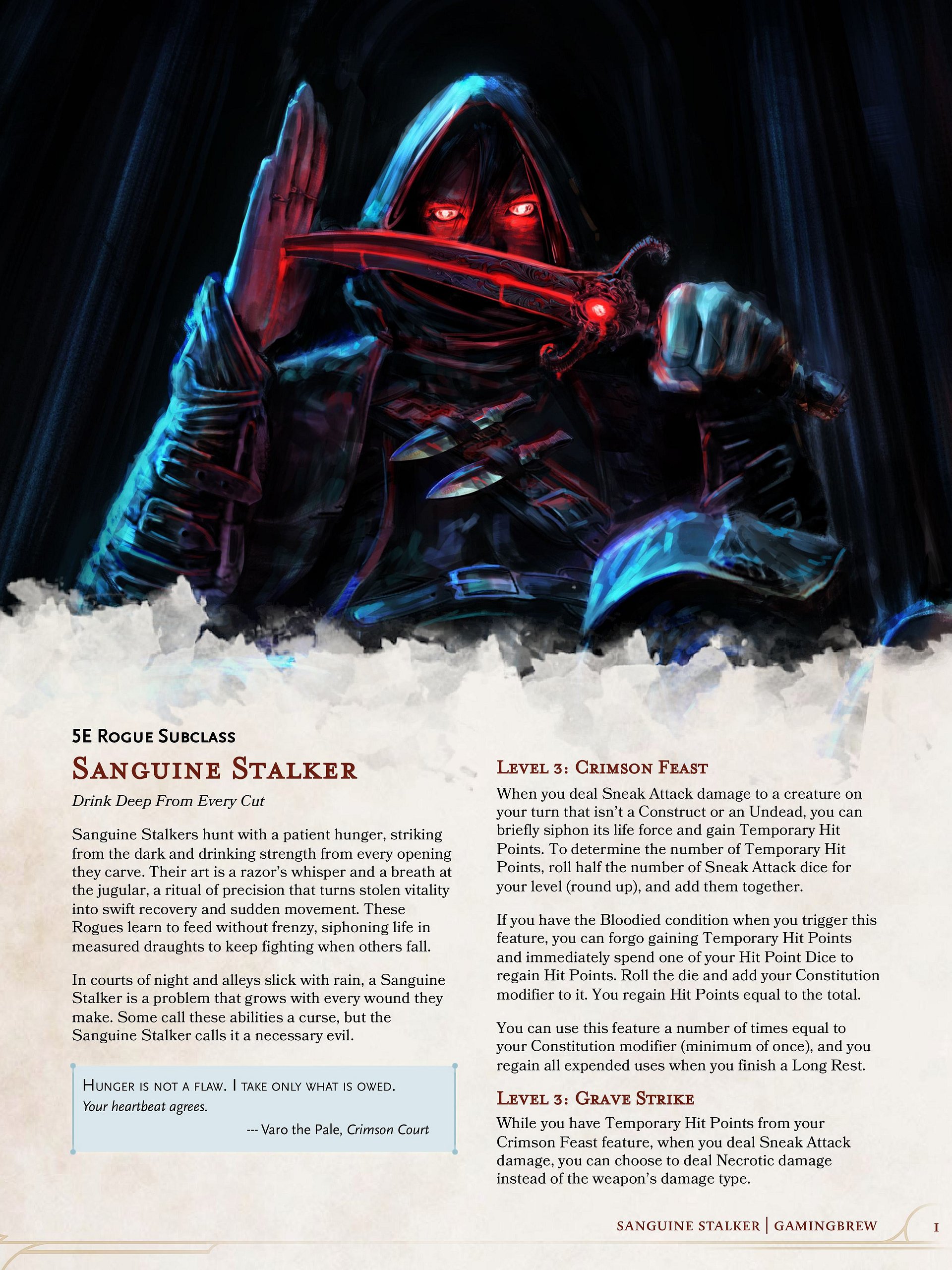 Sanguine Stalker | 5.5E Rogue Subclass product image (2)