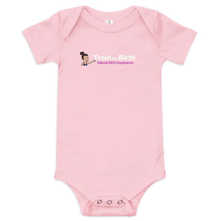 Train for Birth® Bella+Canvas Short Sleeve Pink Baby Onesie product image (1)