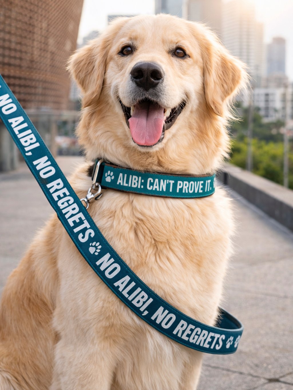No Alibi No Regrets Dog Collar and Leash Set product image (4)