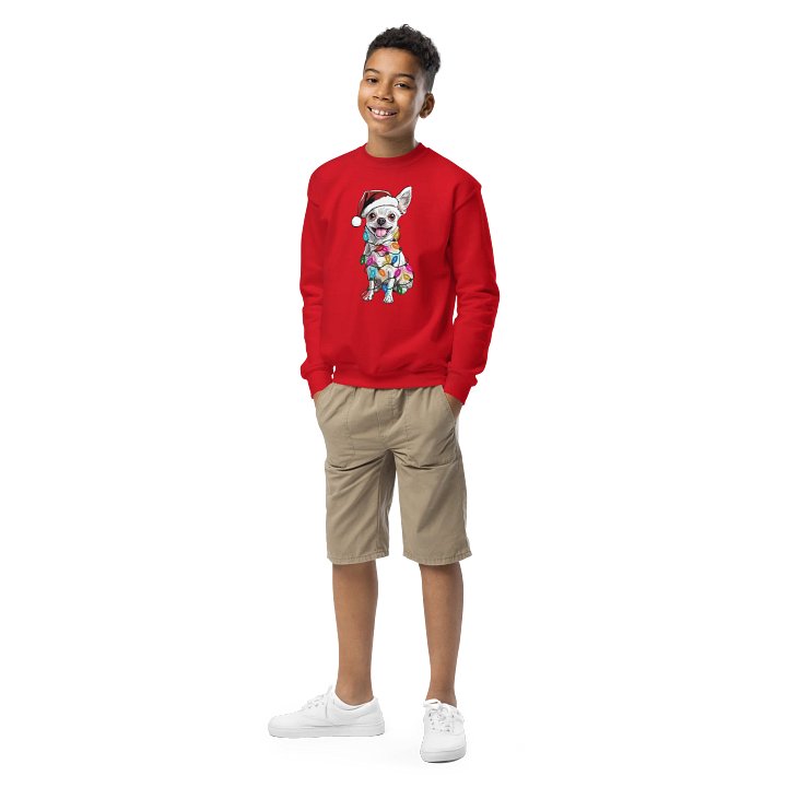 Funny Christmas Chihuahua(White) Youth Sweatshirt product image (1)