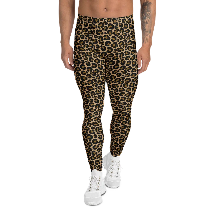 Comfortable Men's Leggings Brown Leopard Print product image (1)
