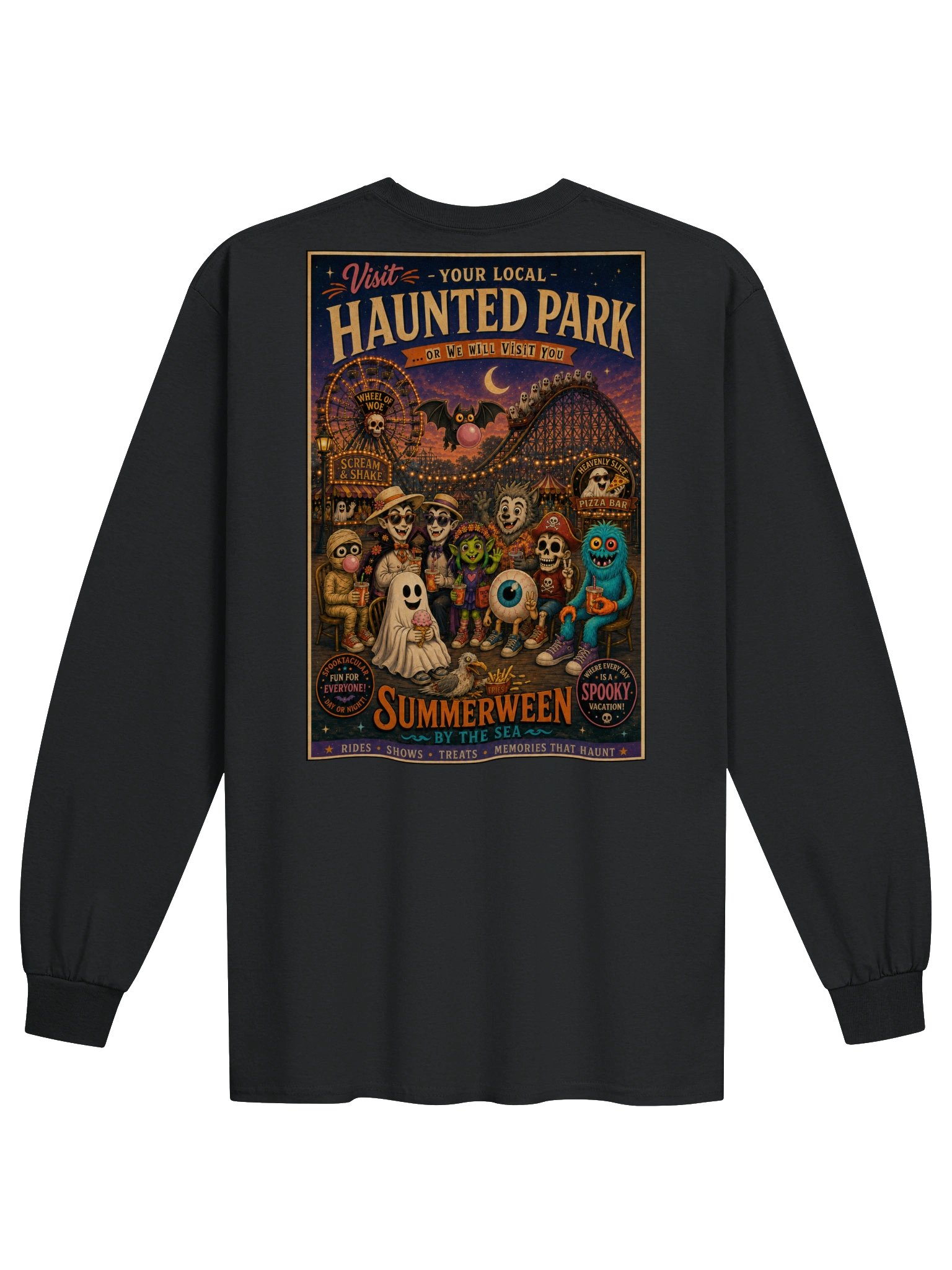 VINTAGE HAUNTED PARK LONG SLEEVED COTTON TEE product image (10)