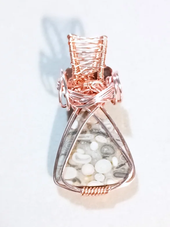 Hand-Crafted Fossilized Coral Pendant | Grounding & Connection, Rose Gold-Toned | "Ancient Wisdom" product image (4)