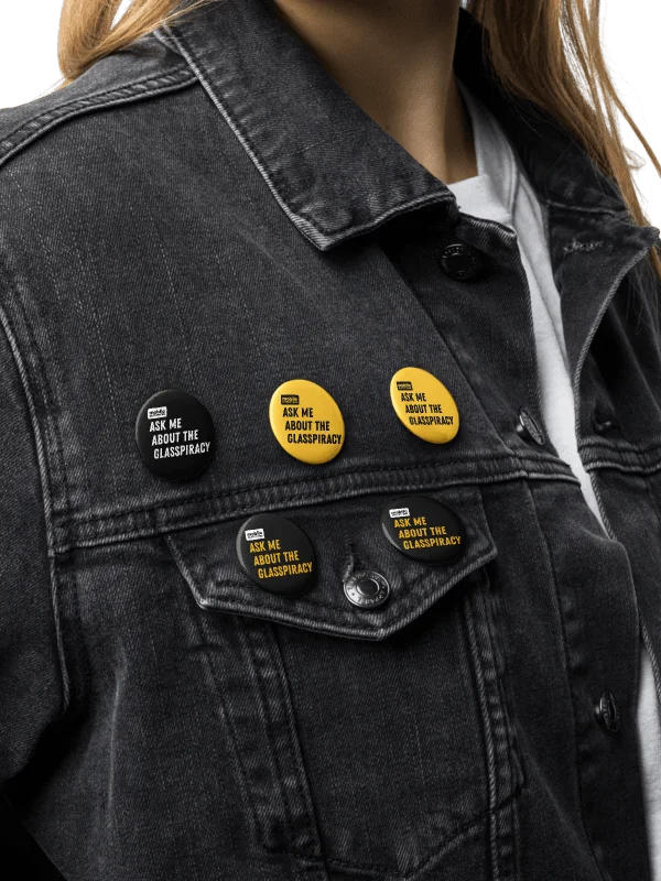 Ask Me About the Glasspiracy Button Pins product image (2)