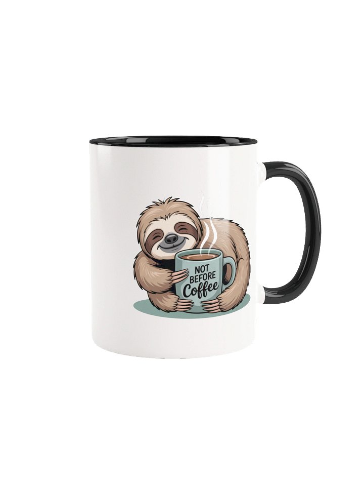Not Before Coffee Funny Sloth Mug - with Color Inside product image (1)
