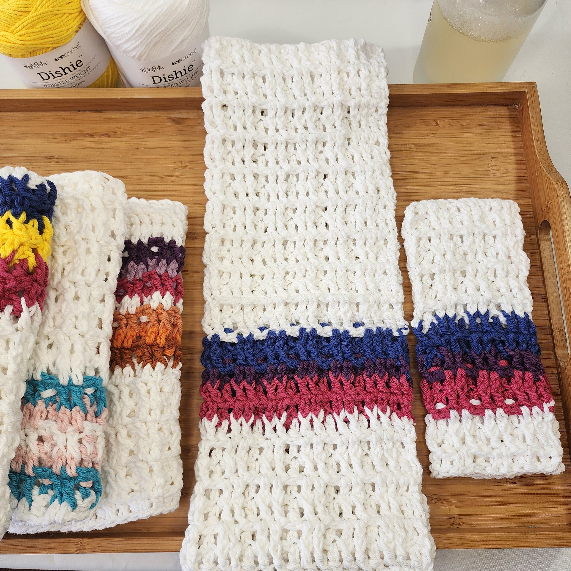 Pride Crochet Dishcloth & Kitchen Towel Set, Pride Gift, Kitchen Towels, Rainbow Set, Crochet Towels, Rainbow Towels, Handmade Gift product image (6)
