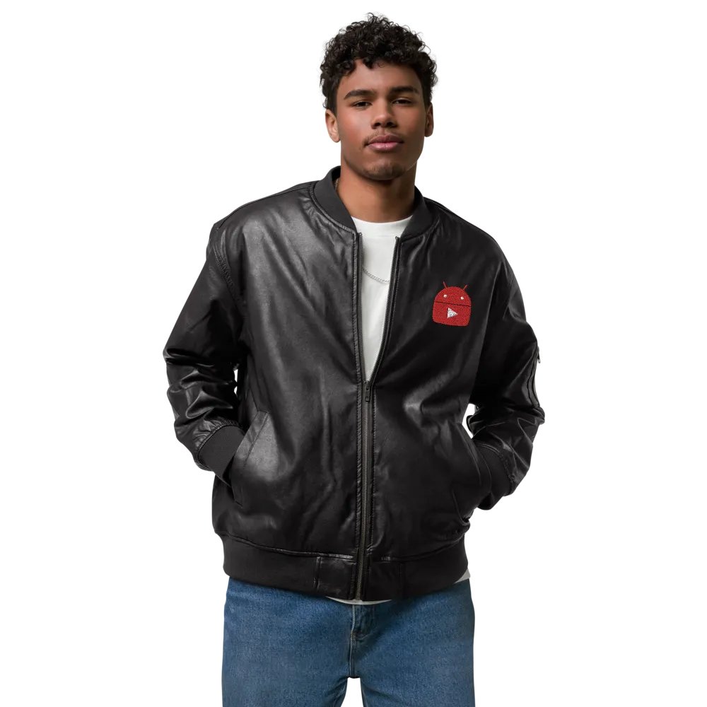 Tech Guy Logo Faux Leather Jacket product image (3)
