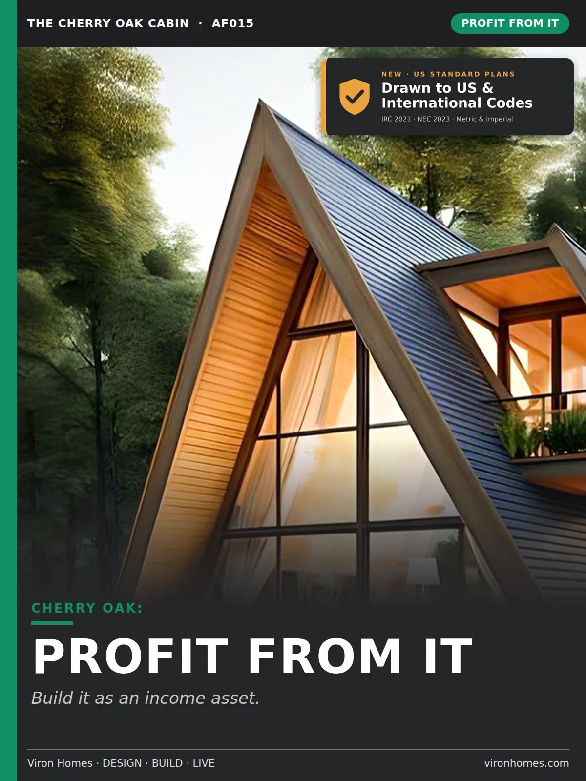 The Cherry Oak Cabin (AF015) – Profit From It Pack | A-Frame Rental Investor Kit + Commercial Licence product image (1)