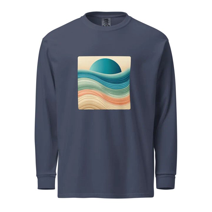 Ocean Waves Long Sleeve Shirt | AI Design abstract fluid product image (1)
