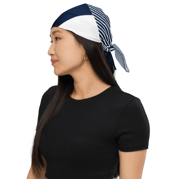 Geometric Navy Blue Bliss Bandana product image (2)