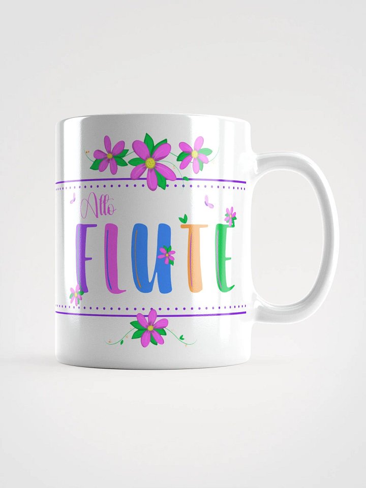Floral Flutes White Glossy Mug - Concert Flute product image (1)