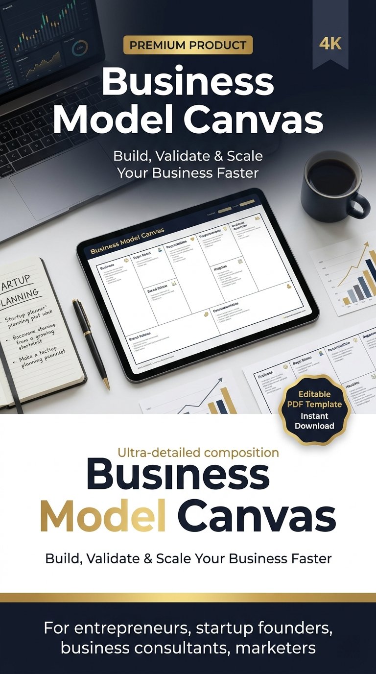 One-Page Business Model Canvas – Validate, and Launch Your Business Fast product image (1)