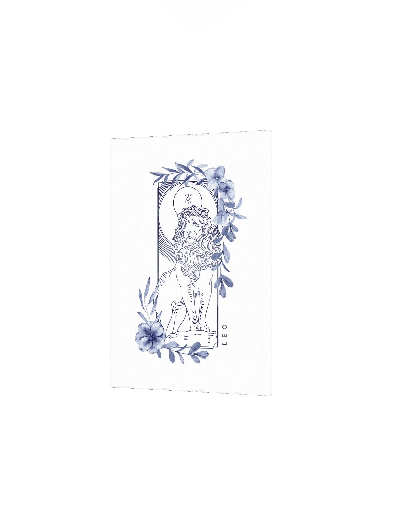 Leo Blue Line Art Zodiac Print product image (4)