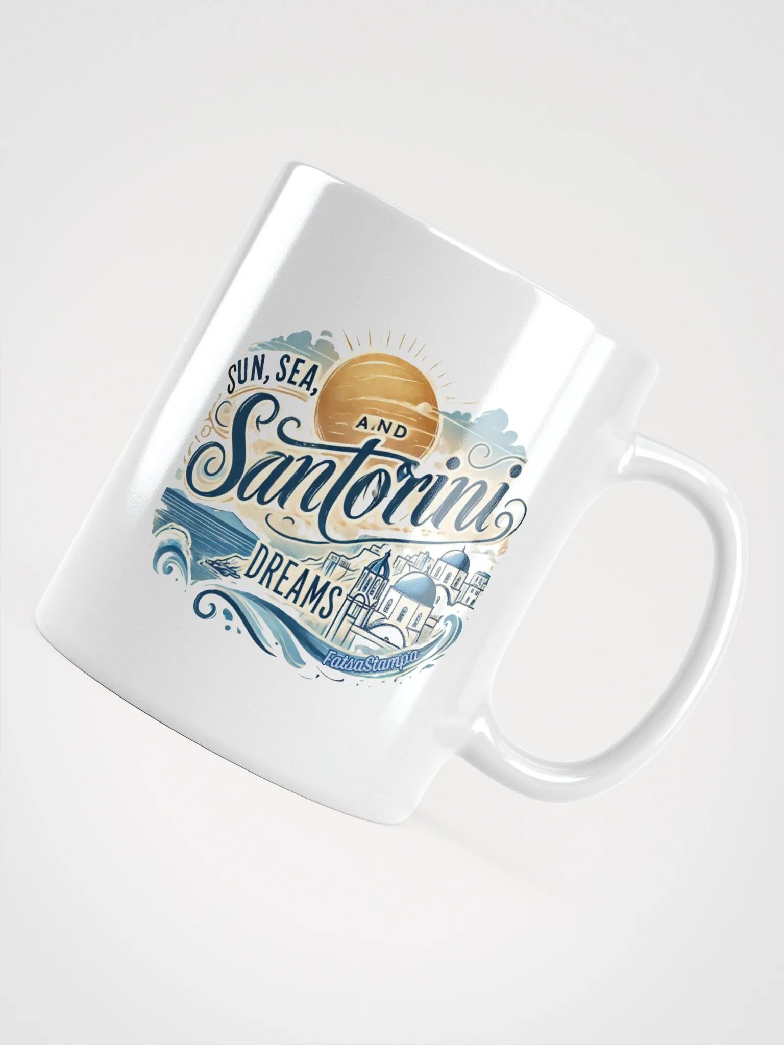 Santorini Dreams- Sunny Greece Island Vibes Mug product image (4)