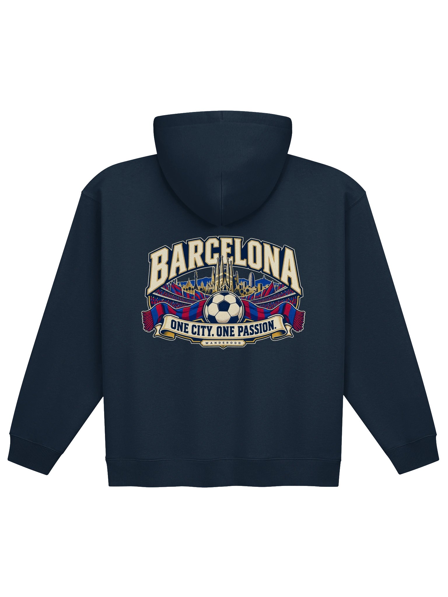 Barcelona Football Graphic Hoodie – Organic Cotton Blend | WanderOdd product image (7)
