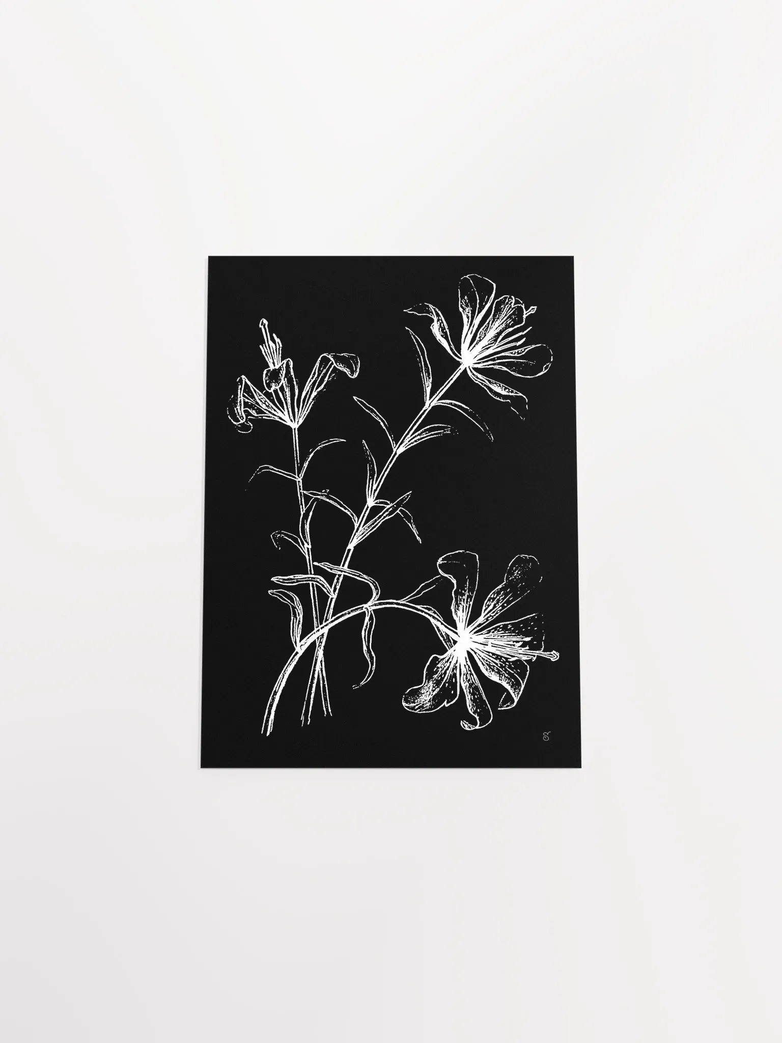 Ethereal Blooms Matte Poster - Wild Elegant Flowers Dark product image (4)