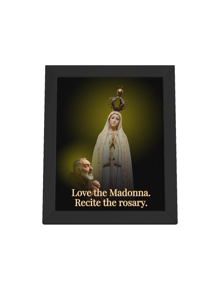 Divine Madonna Rosary Framed Poster – Catholic Marian Wall Art | Our Lady of Fatima & Padre Pio | Inspirational Christian Home Decor Gift, Multiple Sizes product image (1)