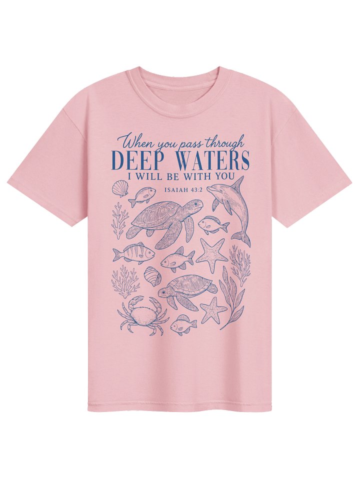 Isaiah 43:2 Bible Verse Shirt, Christian Ocean Graphic Tee, Sea Turtle Faith T-Shirt, Coastal Comfort Colors Tee, Unisex product image (52)