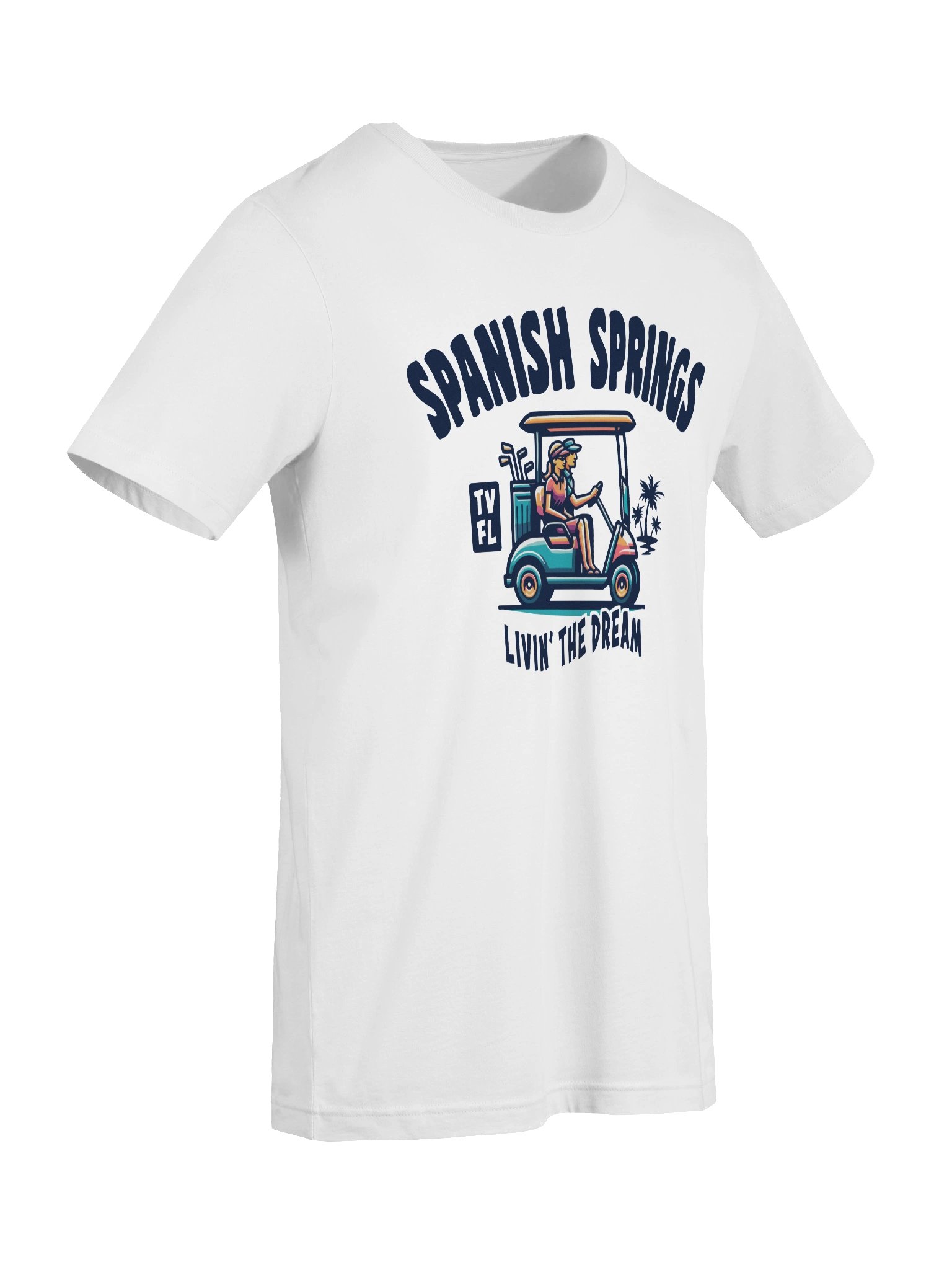 Spanish Springs TV Florida USA Fun Golf Cart Design T-shirt product image (5)