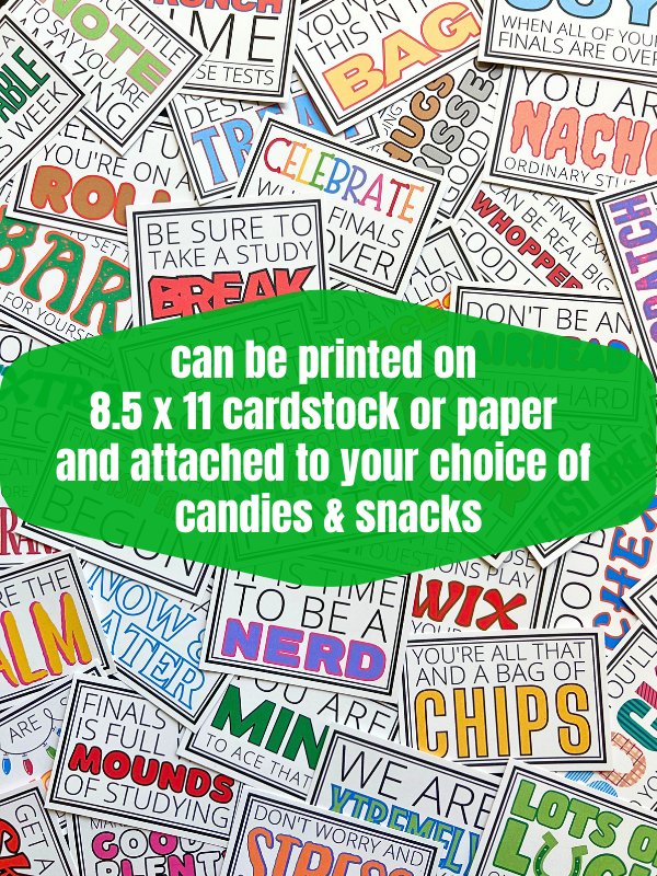 Finals Week Care Package Gift Tags - Middle School, High School & College product image (7)
