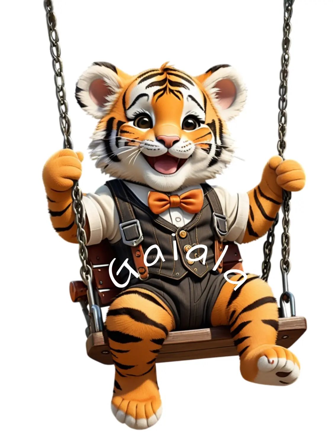 Baby Tiger Playing on a Swing Kid Nursery Print Child Wall Art product image (5)