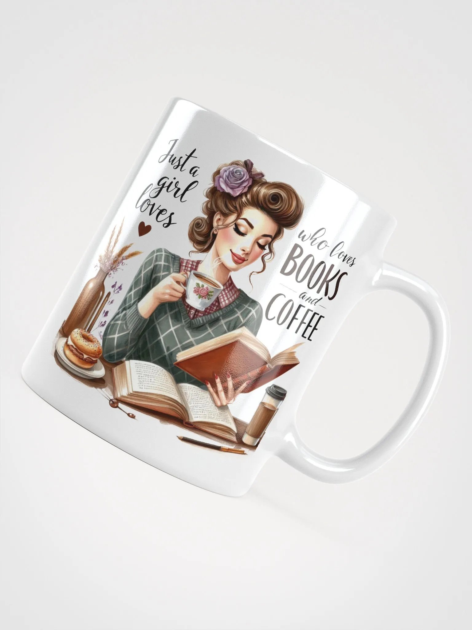 Just a Girl Who Loves Books and Coffee Glossy Mug product image (4)
