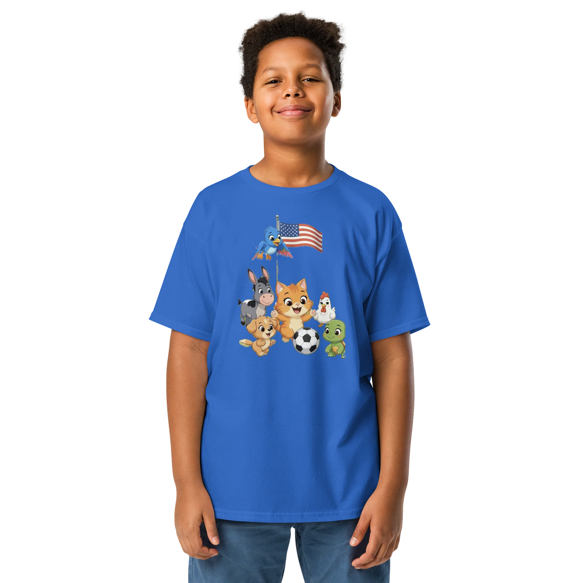 Patriotic Farm Animal Soccer Youth Tee product image (1)