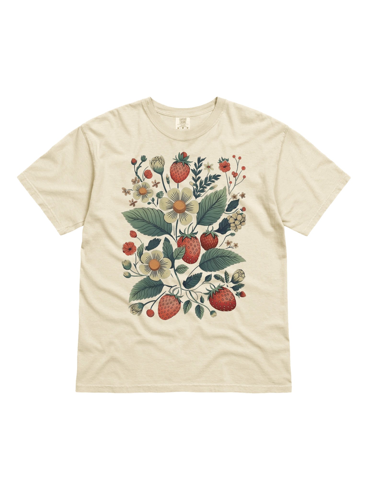 Strawberry Floral Vintage Shirt – Botanical Fruit Garden Aesthetic Tee product image (4)
