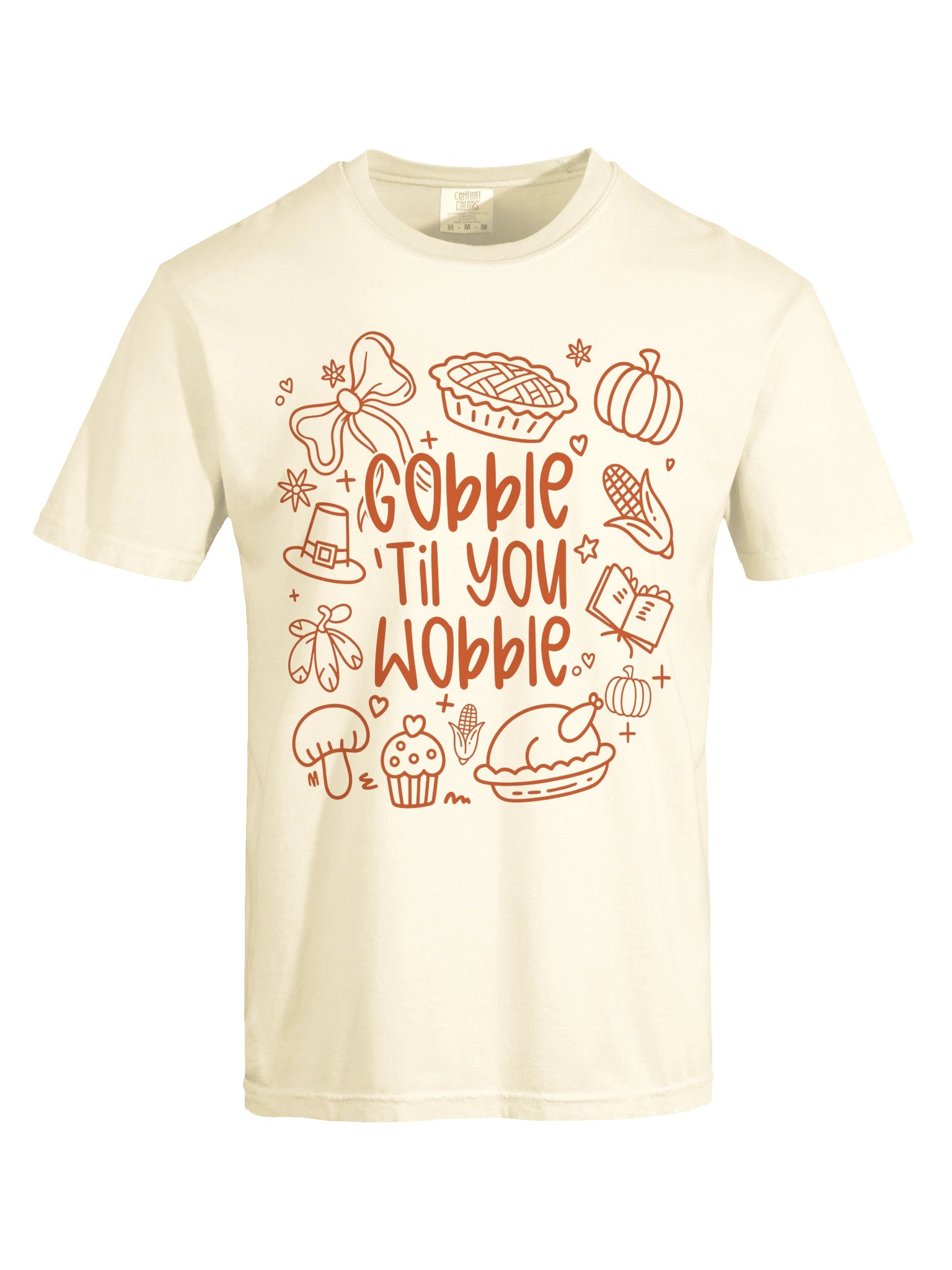 Gobble ’Til You Wobble Comfort Colors T-Shirt | Thanksgiving Food Tee product image (7)