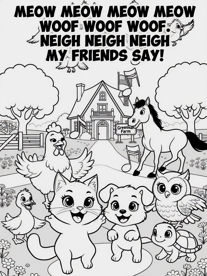 Sing A Rhyme Time Nursery Rhyme Farm Animal Coloring Pages Bundle l 12 Printable PDF Digital Download Pages With Song Lyrics For Ages 3+ l 2 Bonus Pages Included Without Lyrics product image (2)