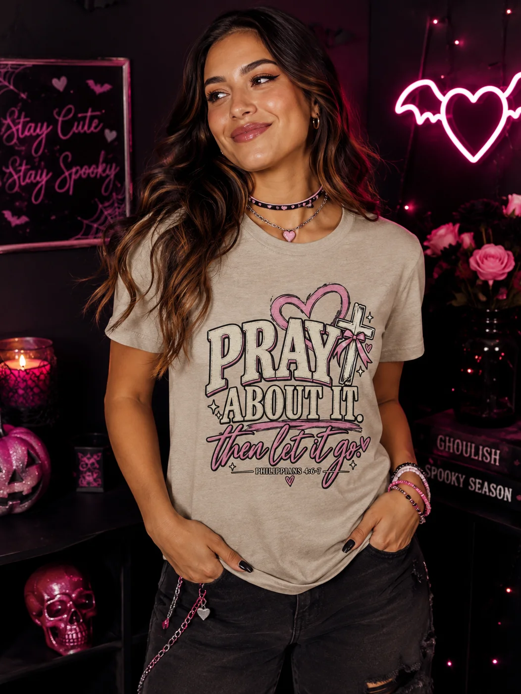 Christian Shirt | Pray About It Philippians 4:6-7 Faith Tee product image (1)