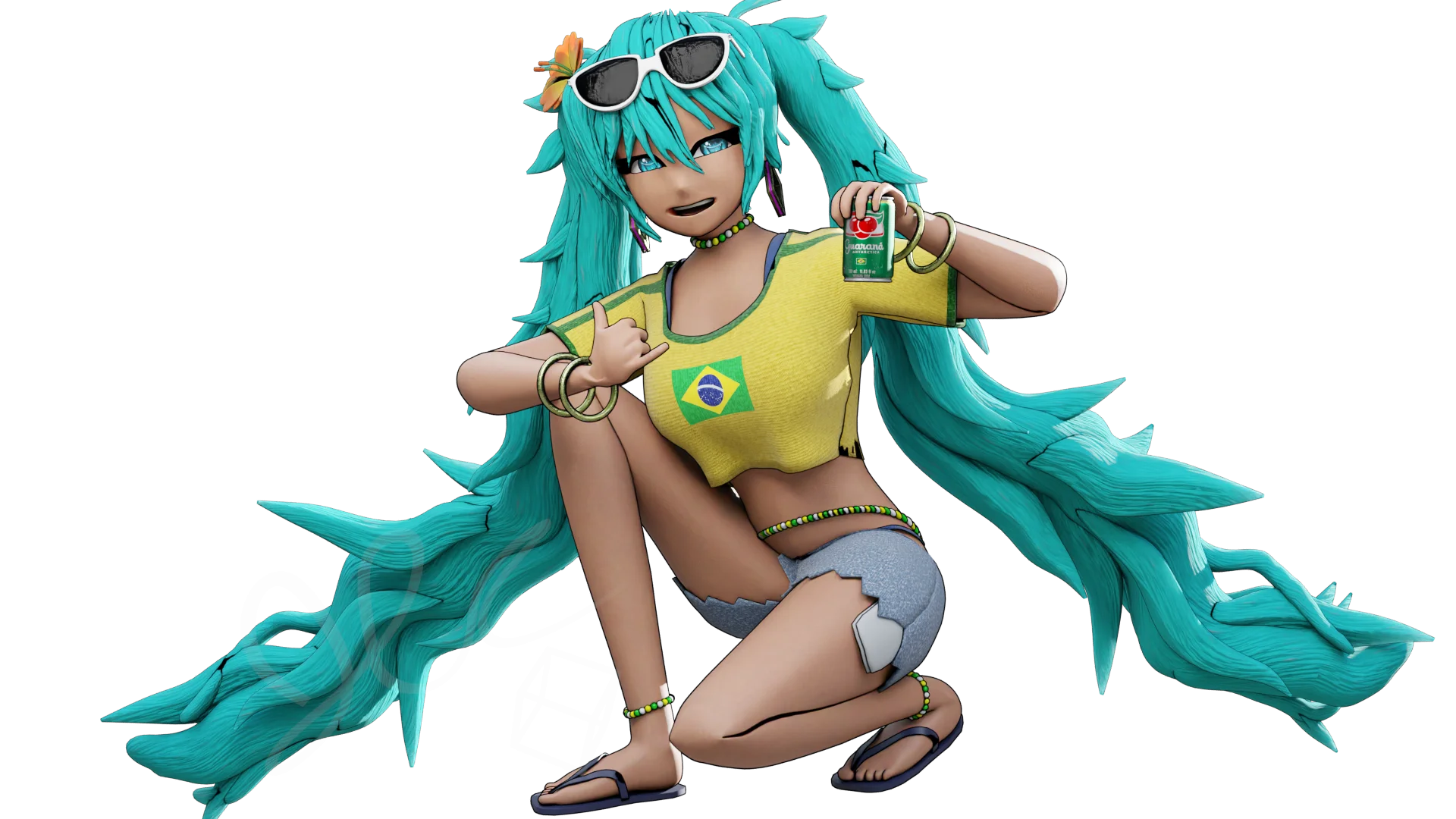 Brazillian Miku 3D model - fully rigged - V0.0 (Blender) product image (1)