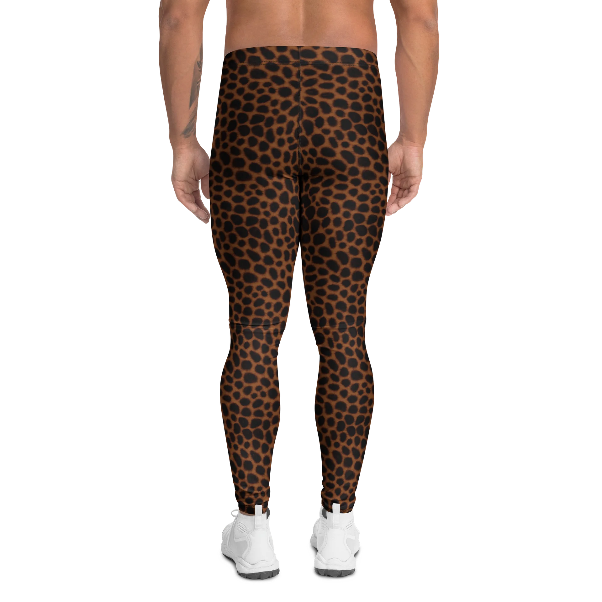 Watercolor Brown Leopard Print Men's Leggings product image (2)
