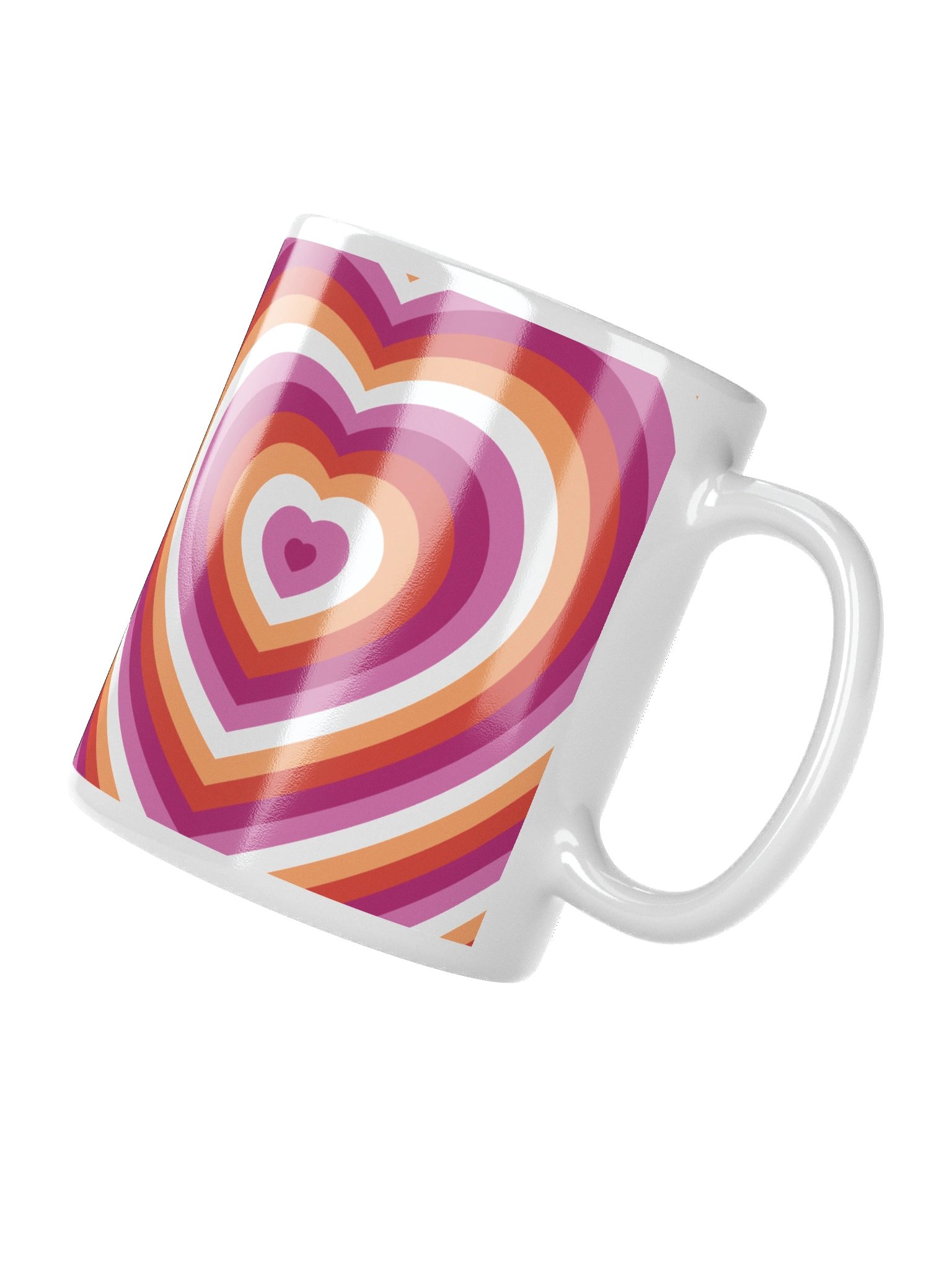 Lesbian Pride Hearts Mug (Left-handed) product image (3)
