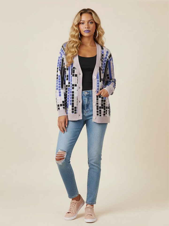 Vibrant Jacquard Knit Cardigan product image (1)