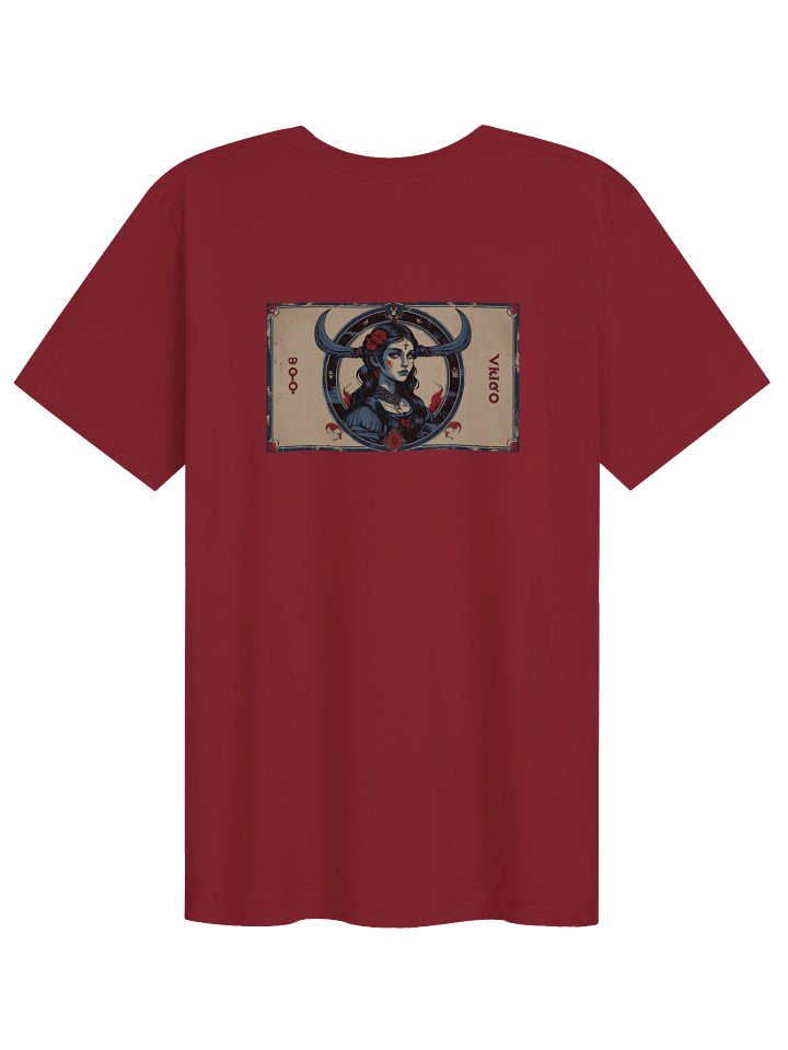 Virgo - Gothic Zodiac T-Shirt. Blue graphic on the back product image (2)