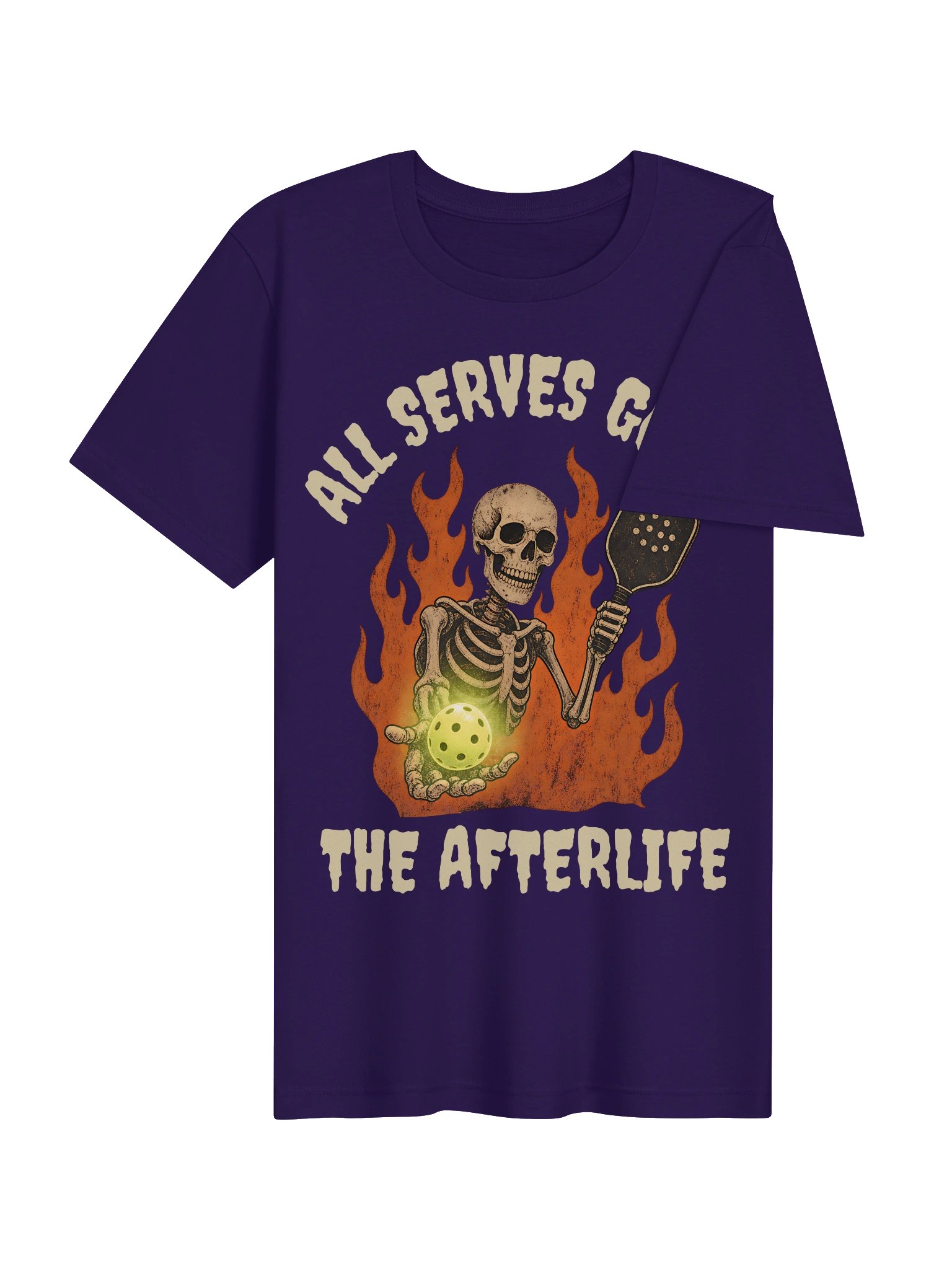 All Serves Go To The Afterlife Halloween Pickleball Shirt | Skeleton Tee product image (4)