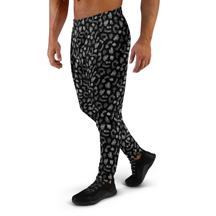 Comfortable Recycled Men's Joggers with Bold Black Leopard Print product image (1)