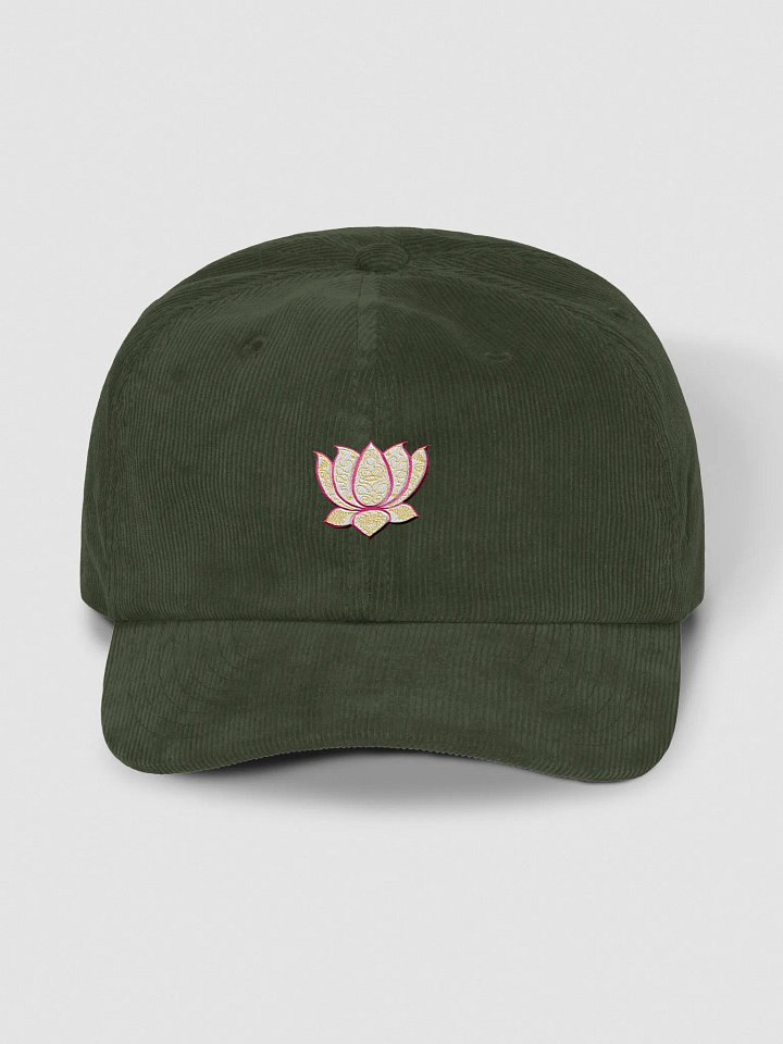 Golden Lotus Corduroy Dad Hat product image (1)