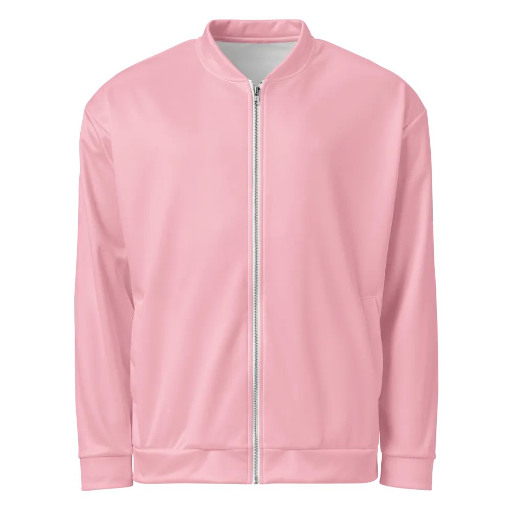 Plain Color Pink Bomber Jacket product image (1)
